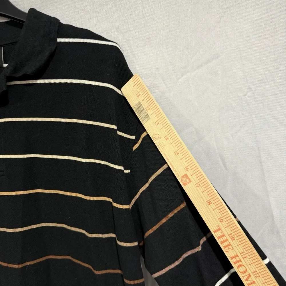Jos A Bank‎ Travelers Long Sleeve Black Striped Polo Shirt XL  Preppy Casual